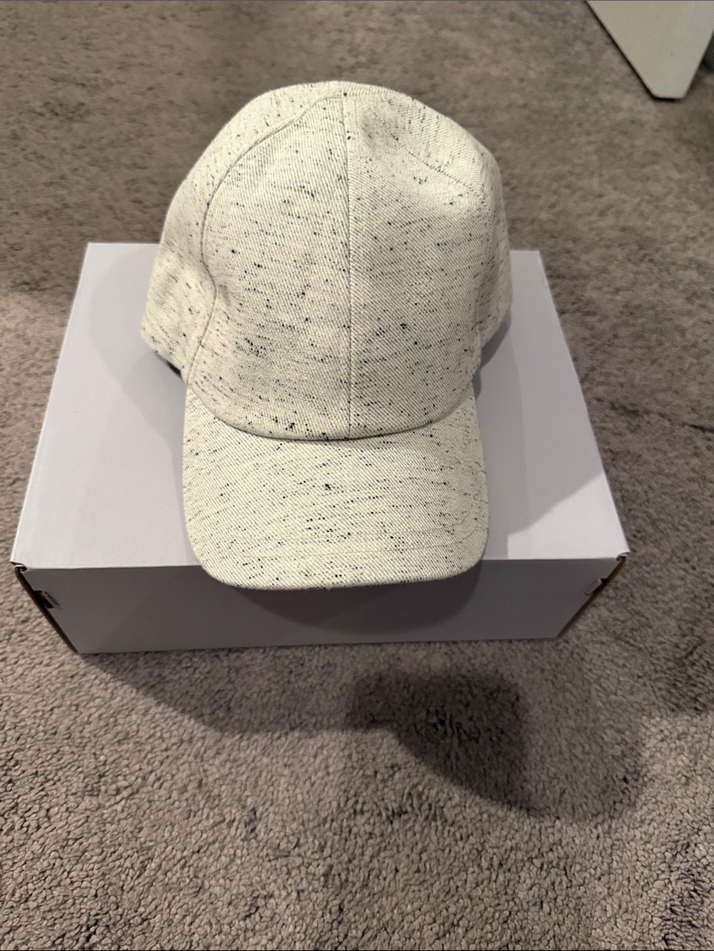 COS Speckled Ivory Knit Baseball Cap